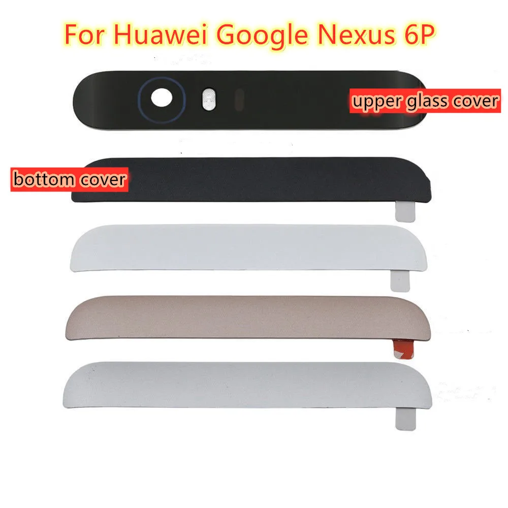 

For Huawei Google Nexus 6P Repair Spare Parts Back Camera Lens Flash Top Glass Cover + Rear Battery Bottom Cover Housing Door