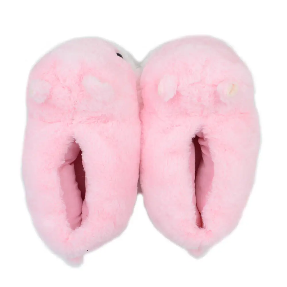 Millffy/милые розовые женские зимние мягкие плюшевые Нескользящие домашние теплые тапочки с изображением хомяка; плюшевые тапочки с котом