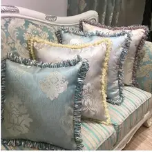Funda de cojín de borla clásica funda de almohada sofá vintage lumbar almohada cubierta de respaldo decoración del hogar