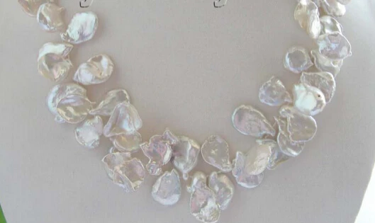 

HOT 0015556 Natural White Reborn Keshi Pearl Necklace