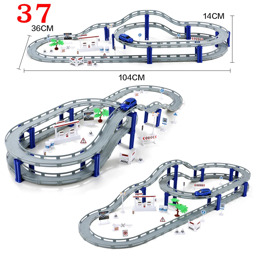 DIY мульти-трек вагон электронный гоночный автомобиль трек детская игрушка детская игра Мальчики Рождественский подарок Железнодорожный строительный блок развивающие игрушки