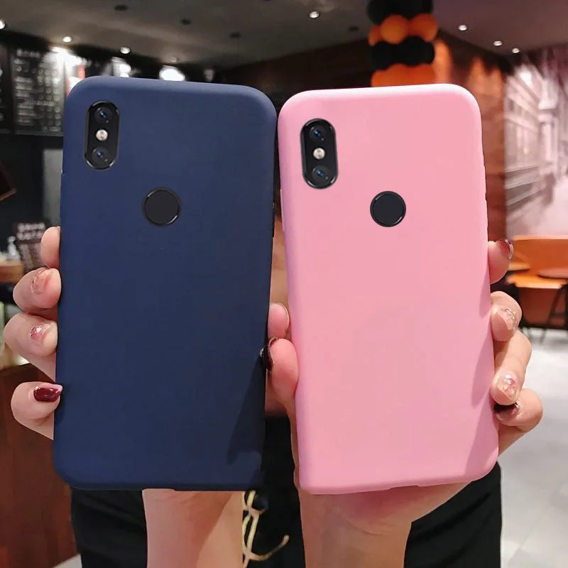 

silicone case on for xiaomi redmi note 6 pro 5 5a prime s2 mi 8 mi8 a2 lite cute yellow candy color soft tpu back cover coque