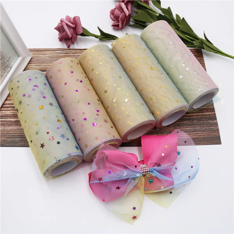 

10y/roll 15cm Sequin Tulle Roll Glitter Fabric Tutu Roll Christmas Wedding Party Decoration DIY Crafts Birthday Party Supplies