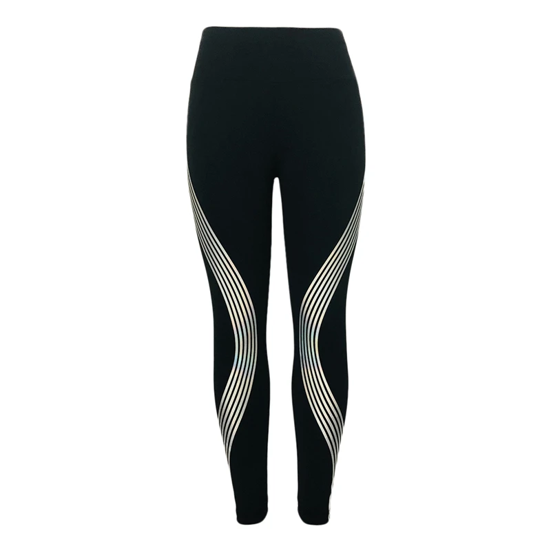 2018 Reflective Leggings Stripes Laser Fitness Yoga Pants (17)
