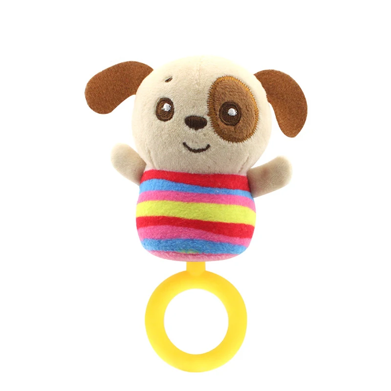

Baby Infant Newborns Plush Rattle Toy Hand Grasp Teethers Cute Animal Stuffed Handbell Ring Early Education Boys Girls Gift