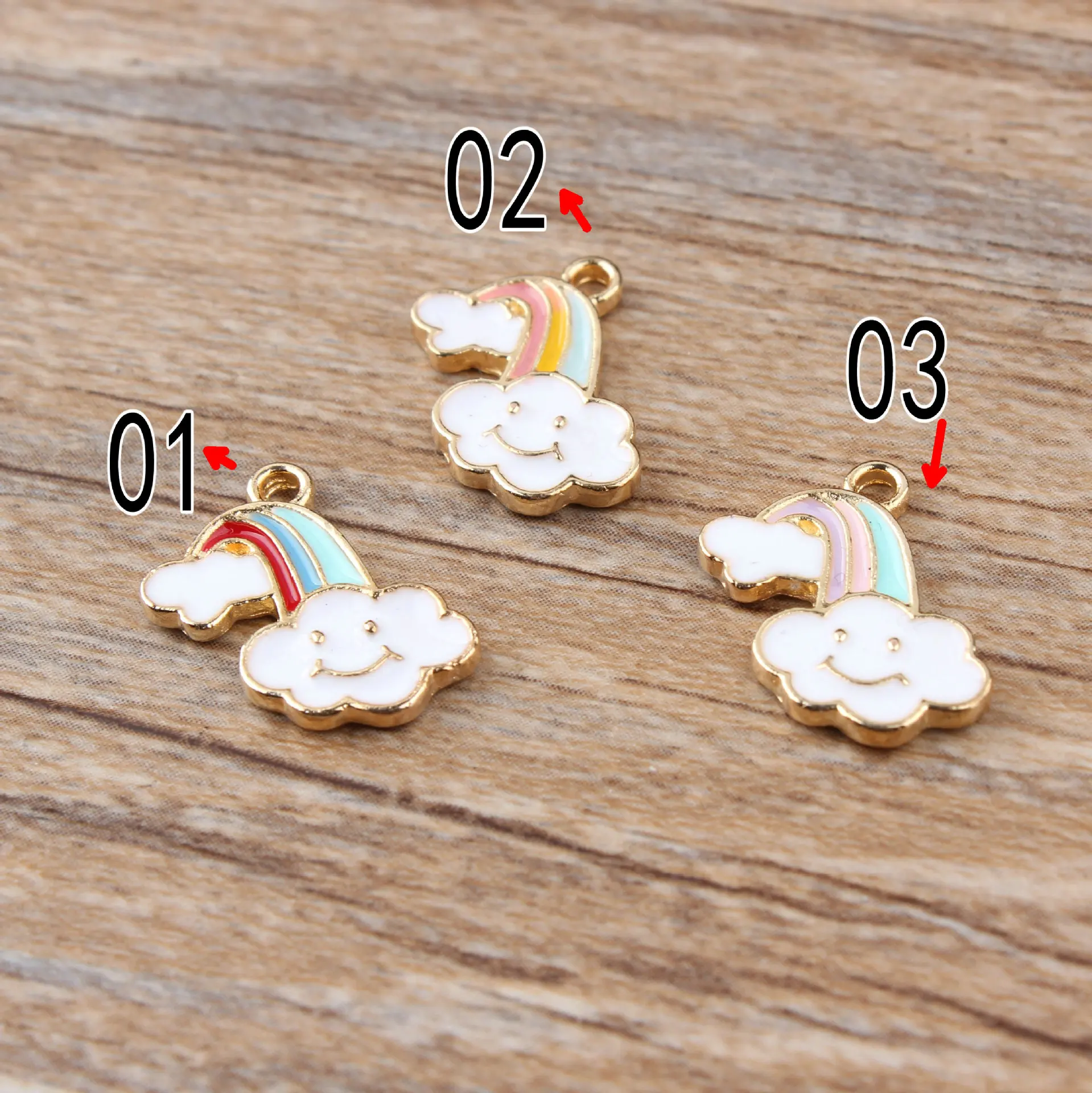 

10pcs/lot New Arrival Colorful Rainbow Could Enamel Charm 11*17mm Zinc Alloy Pendants Accessories For Handmade Jewelry