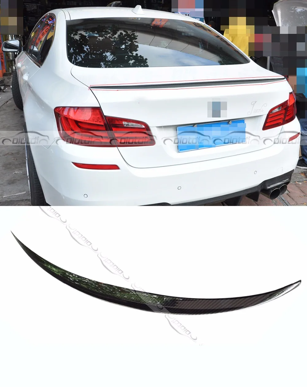 

F10 M5 style Splitter Carbon Fiber Car Styling Rear Trunk Lip Wing Spoiler For BMW F10 5 series 2011 UP