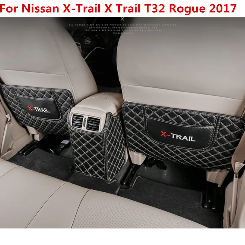 

Car armrest box Back row anti kicking pad holster Artificial Leather For Nissan X-Trail X Trail T32 Rogue 2017