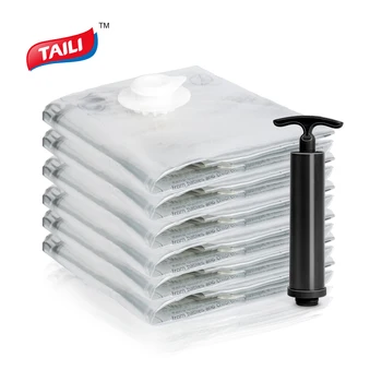 

Super Value Set 6 PCS Vacuum Bag for Clothes with Pump 80*100cm Foldable Storage Bags No Leak Work with all Vacuum Cleaner