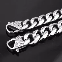 12/15 мм широкий Для мужчин Байкер Серебряный Цвет звеньевая цепь браслет ювелирные изделия популярный из нержавеющей стали кубинская цепь Уникальная Застежка 7-1" вариант
