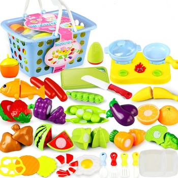 

35PCS Fruits and Vegetables Cutting Toys Miniature Food Pretend Play Kids Kitchen Toys for Children Girls toys Educational Games
