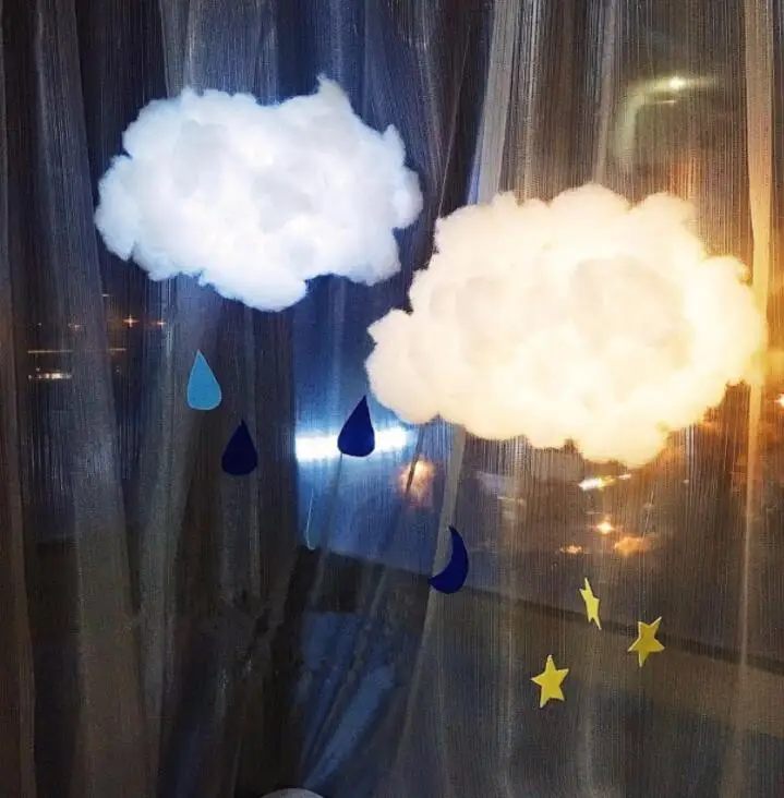 

Cloud Lamp Diy Bedroom Net Red Cotton White Cloud Night Lamp Girl's Heart Room Arrangement Dormitory Decoration Creative INS