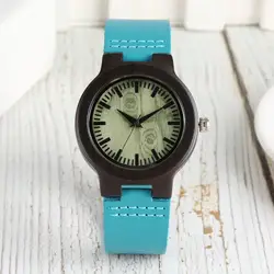 Бамбуковые часы женские кварцевые спортивные натуральные легкие деревянные наручные часы женские синие кожаные часы подарок reloj mujer