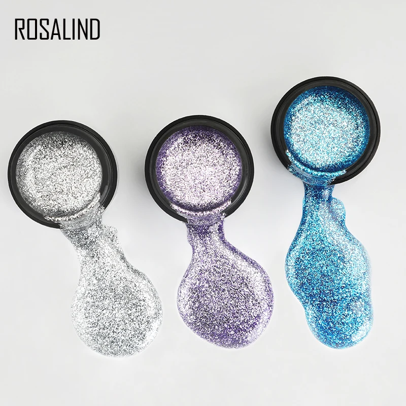 

ROSALIND Gel Nail Polish Set Shiny Platinum Nails Art For Manicure Poly Gel Lak UV Colors Top Base Coat Primer Hybrid Varnishes