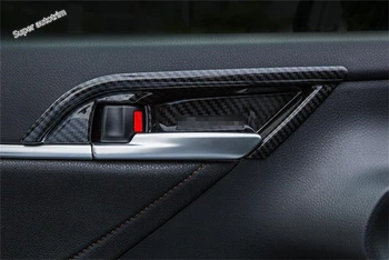 

Lapetus Inner Door Doorknob Handle Bowl Cover Trim Accessories Interior ABS For Toyota Camry 2018 - 2020 Matte Carbon Fiber Look