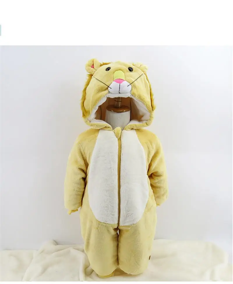 2017 Winter New Baby Clothing Cartoon Lion Head Zipper Baby Rompers Kids Boy Girl Cute Christmas Clothes Free Drop Shipping03