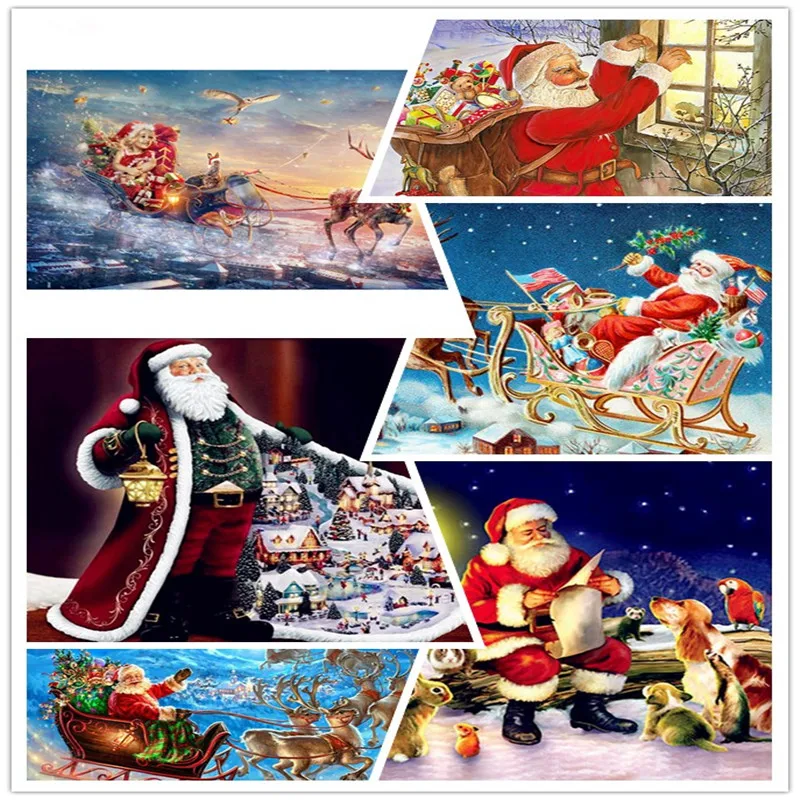 

5D DIY Diamond Painting Christmas Santa Claus Embroidery Christmas Gift NEW Full Square Rhinestone Cross Stitch Diamond Mosaic