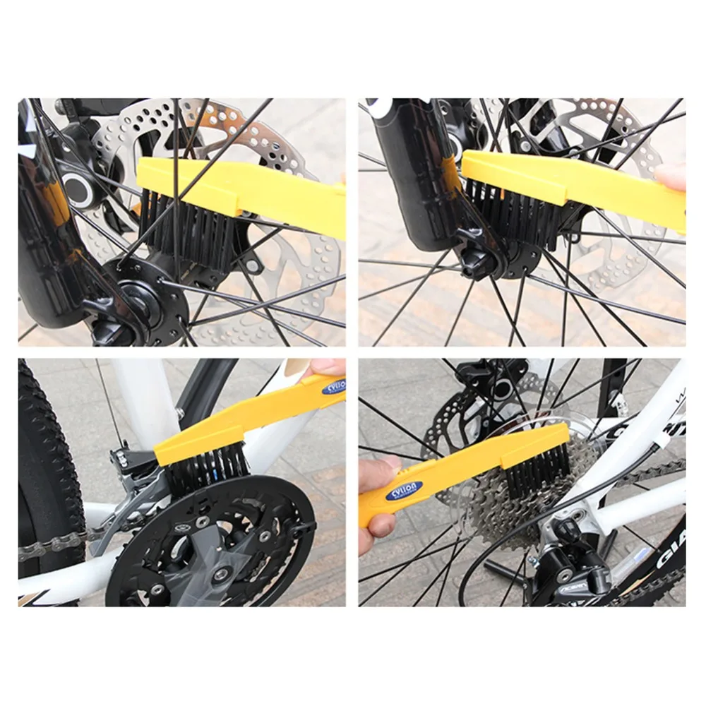 Perfect 6 pcs/lot Bicycle Chain Cleaner Cycling Clean Tire Brushes Tool Kits set Mountain Road Bike Cleaning Gloves Bicycle Cleaing Kits 4