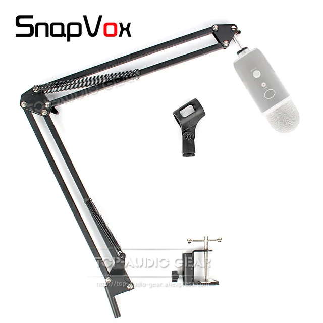 Free Shipping Suspension Scissor Arm Stand For Blue Yeti Table Desk Top Recording Microphone Stand Boom Clip Holder Mount Clamp