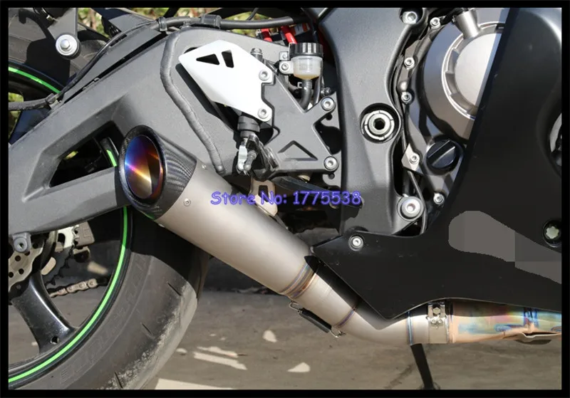 Motorcycle Muffler Exhaust Mid Pipe for ZX-10R 2010-2020 Titanium Alloy Motorcycle Exhaust Muffler Escape Link Pipe for ZX10R - Image 6