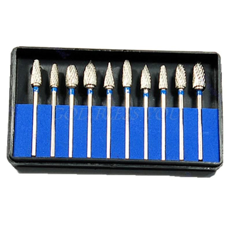 

10 Pcs/set Tungsten Steel Dental Burs Lab Burrs Tooth Drill
