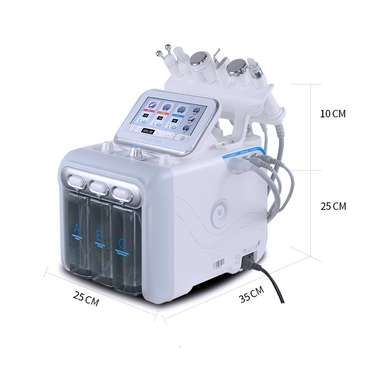 Новая машина для кожи 6 в 1 Алмазная дермабразия Гидро Вода высокая частота ультразвуковая био микро токовая машина