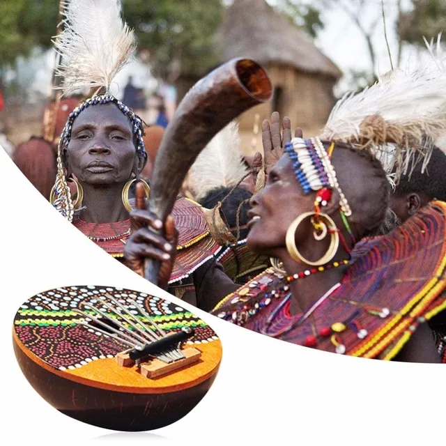 Coconut Shell 6 Key Kalimba African Mbira Finger Thumb Piano Percussion Keyboard Musical Instruments Kalimba