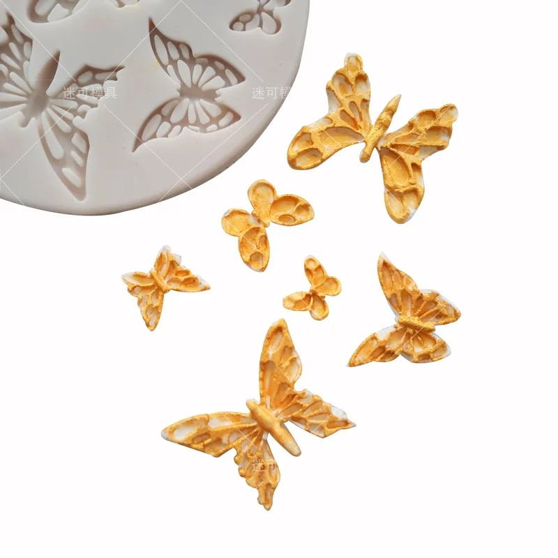

HOHOBLANC New product All kinds of butterfly modeling 3D DIY soap /Chocolate/ jelly silicone molds mini flower cake decoration