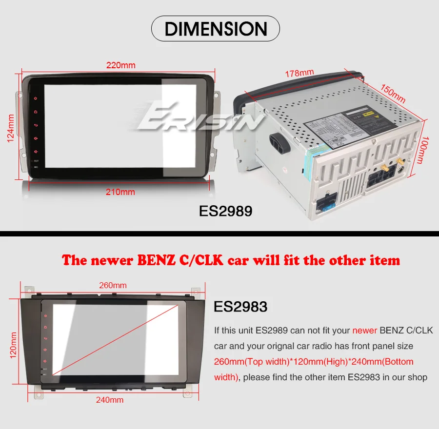 Excellent 8" Android 9.0 OS Car Multimedia Navigation GPS Radio for Mercedes-Benz CLK C209 W209 1998-2004.5 & Viano/Vito W639 2004-2006 22