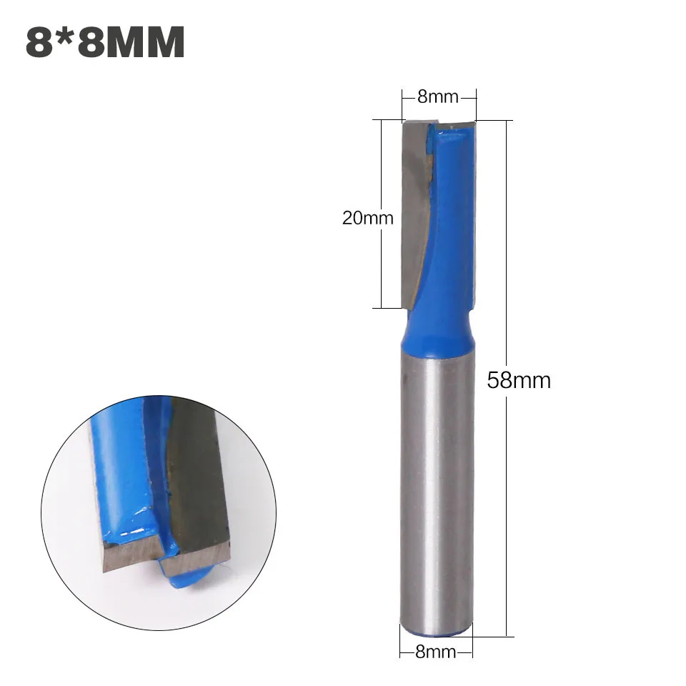 1" Bottom Cleaning Router Bit- 8" Shank - Длина режущей кромки: 8MM