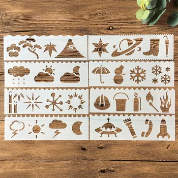 

New 8Pcs/Set 18cm Building Arch DIY Layering Stencils Painting Scrapbook Coloring Embossing Album Decorative Card Template