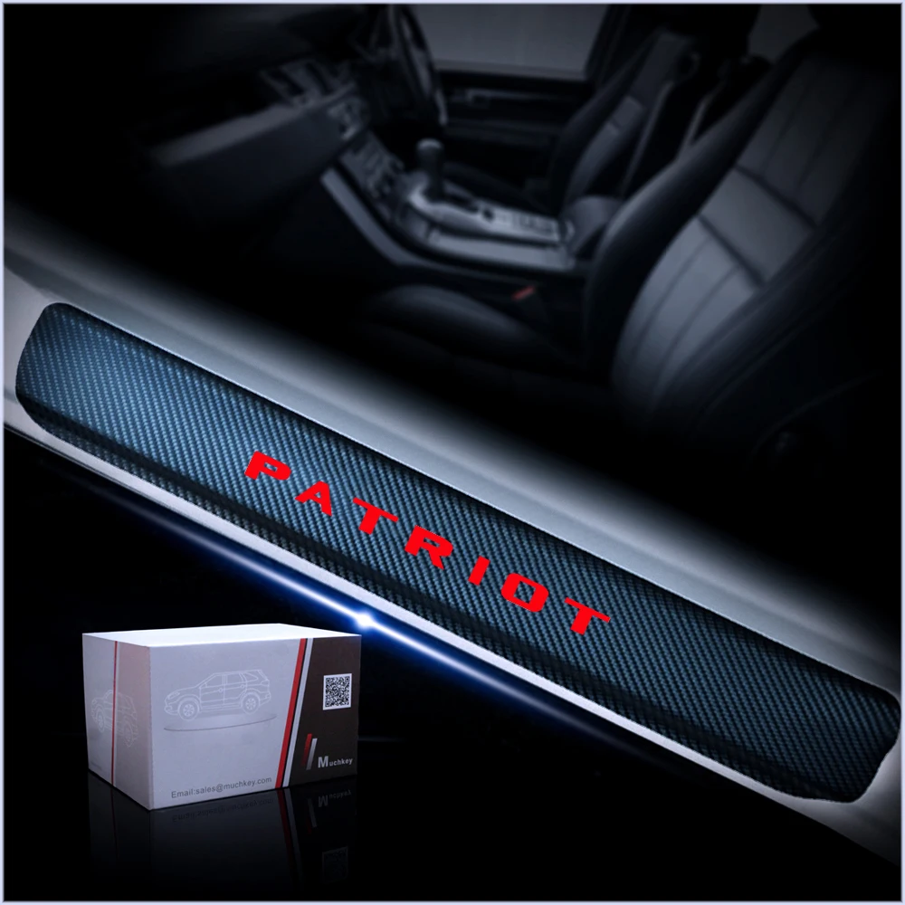 4D Carbon Fiber Vinyl Sticker For JEEP Patriot Car Door Sill Protector Door Step Plate Protector Interior Car Accessories 4Pcs 4D Carbon Fiber Vinyl Sticker For JEEP Patriot Car Door Sill Protector Door Step Plate Protector Interior Car Accessories 4Pcs