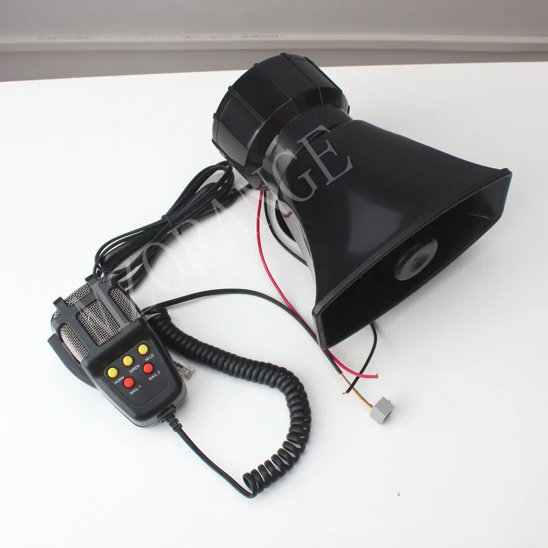 

Fast Ship 100W Motorcycle Car Auto Vehicle Truck 5 Sound Tone Loud Horn Siren Police Firemen Ambulance Warning Alarm Loudspeaker