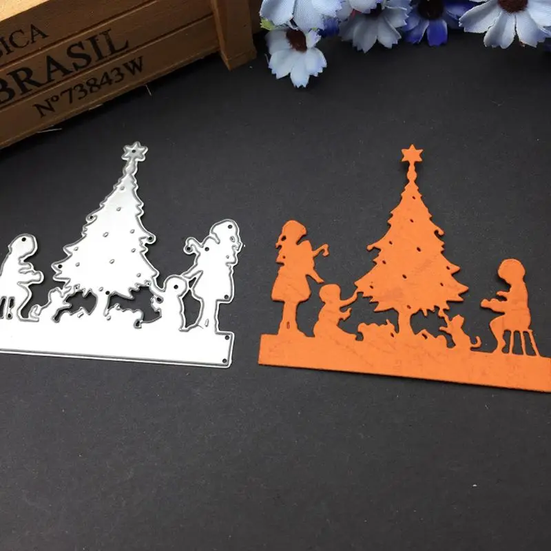 

1 Set DIY 7.1x7.8cm Christmas Tree Metal Cutting Dies Stencil DIY Scrapbooking Album Stamp Paper Card Embossing Crafts Decor
