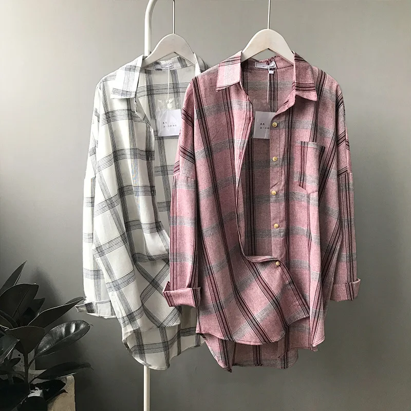 

Spring New Arrive Women's Long Shirt Loose Shirt Female Cotton And Linen Long Sleeve Shirt