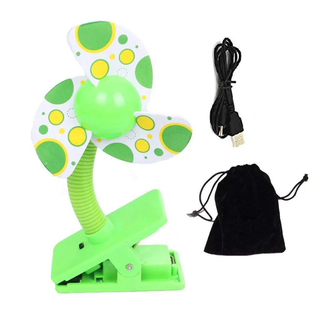 

Clip-on With USB Mini Stroller Fan for Baby Cots Playpens (Green)