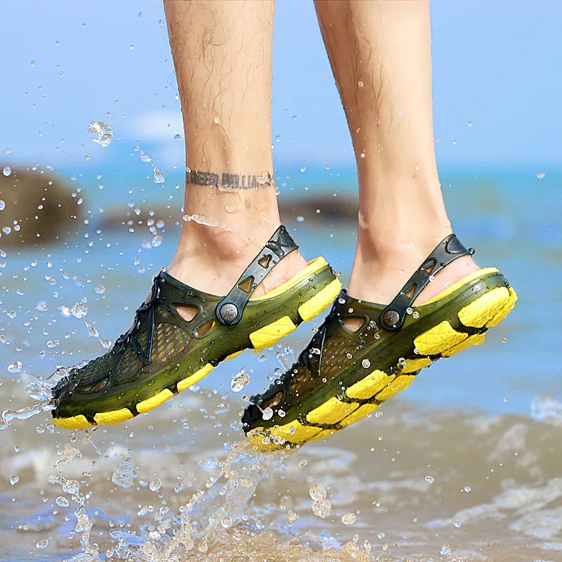 2019 новые мужские сандалии летние сланцы тапочки уличные повседневные пляжные ботинки дешевые мужские сандалии Водная обувь Sandalia Masculina 2