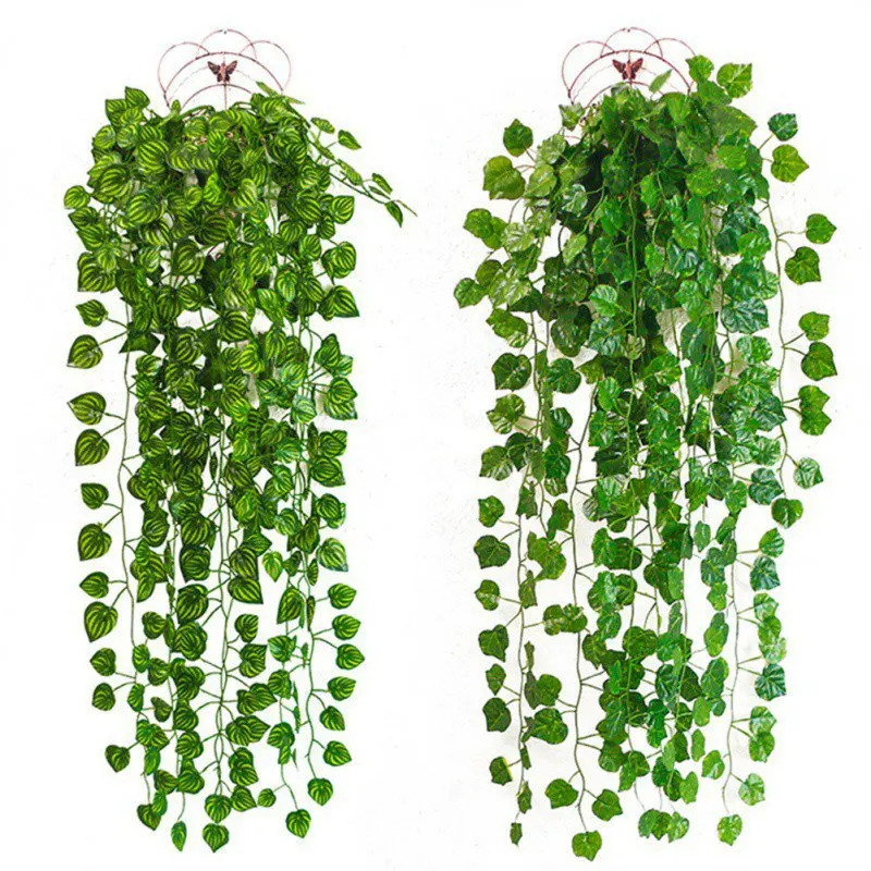 

Artifical Decoration Vine Delicate Artificial Ivy Leaf Indoor Outdoor Plastic Plant Vine Decorative Wall with Hanging basket