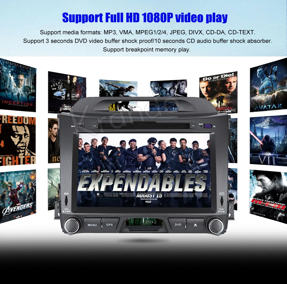 Excellent Krando 8" Android 9.0 car navigation multimedia system for Kia Sportage 2010-2014 audio radio gps dvd player 5