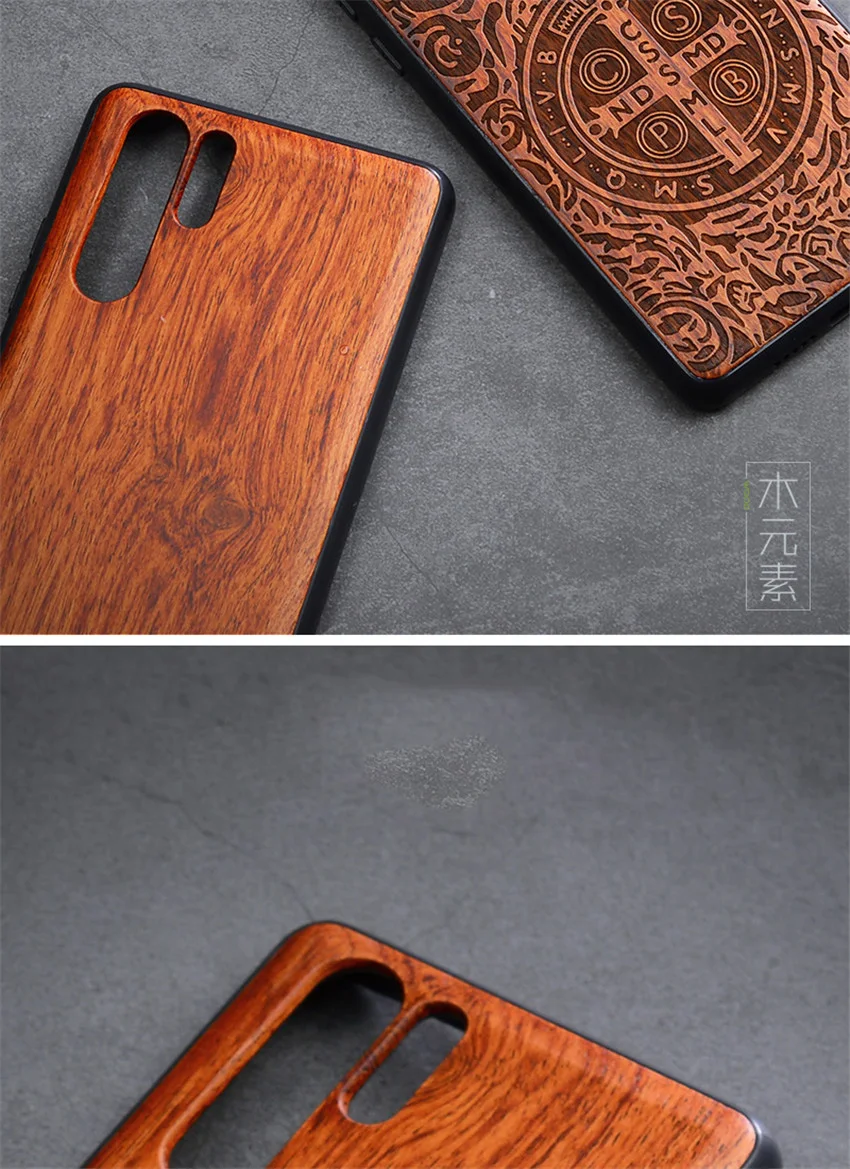 Huawei P30 Pro Case Boogic Original Real Wood funda P30 Pro Rosewood TPU Shockproof Back Cover Phone Shell Huawei P30 case (3)