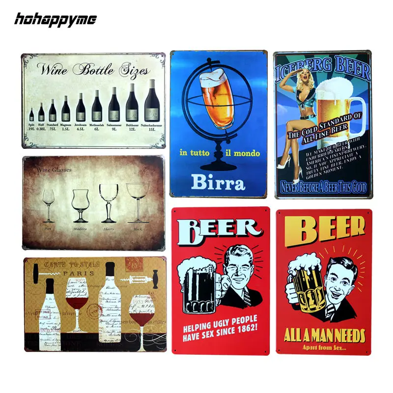 

Vintage Home Decor Beer Bar Metal Sign Bottle Vintage Tin Sign Modern Home Decoration Metal Wall Art 20*30 CM