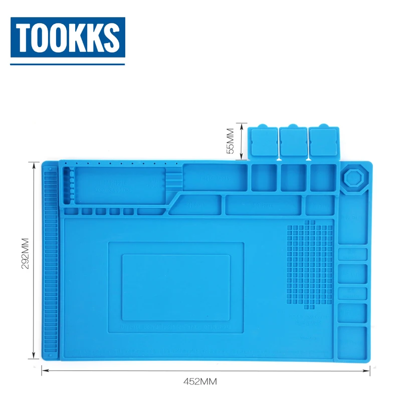 S-160 45x30cm Heat Insulation Silicone Pad Desk Mat Maintenance Platform For BGA Soldering Repair Mat Magnetic Heat