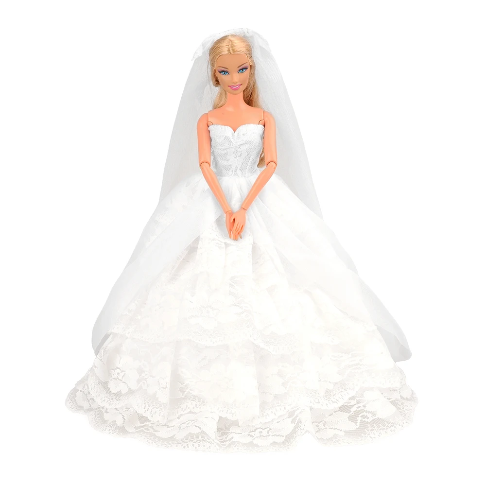 Ручной работы длинный хвост Вечеринка свадьба белое платье куклы нашего поколения одежда для Аксессуары для Барби для куклы DIY подарок