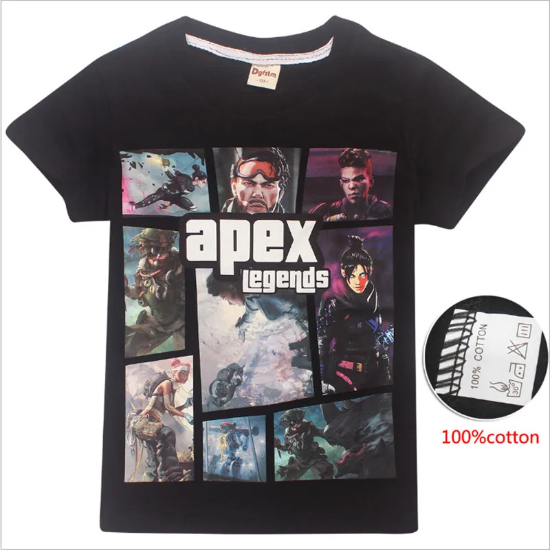 D Apex Legends игровая футболка для мальчиков футболки с короткими рукавами для мальчиков детская футболка с принтом Одежда для мальчиков топы, футболки, Детский костюм - Цвет: D