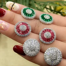GODKI круглые Модные Популярные Роскошные серьги-гвоздики с кубическим цирконием модные ювелирные изделия для женщин