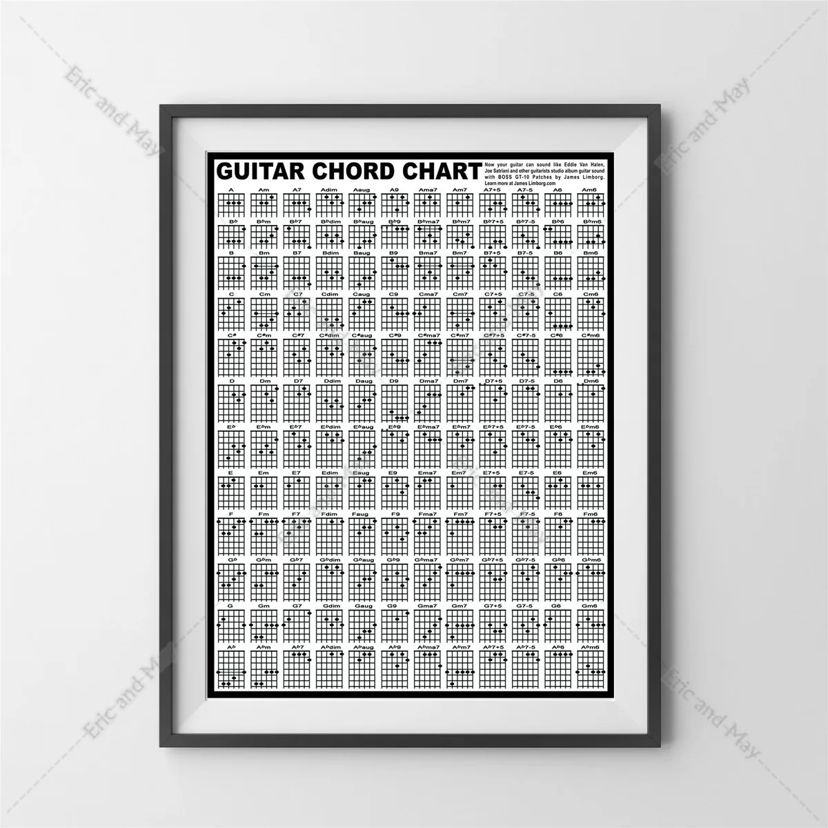 Guitar Chord Chart Canvas Art Print Painting Poster Wall Pictures Guitar Chord Chart Canvas Art Print Painting Poster Wall Pictures For Living Room Home Decoration Decor No Frame