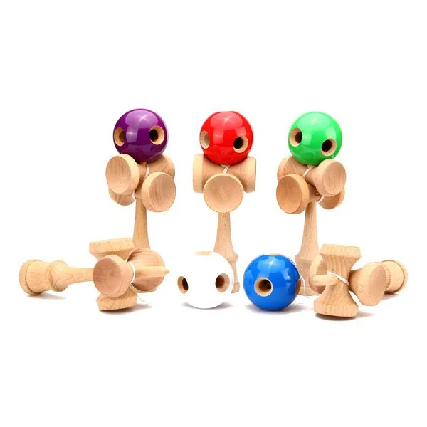 Abbyfrank 5 отверстий 5 чашка деревянная Kendama Традиционная игрушка мяч игра PU крашеный пляжный Kendama мячик для жонглирования подарок для детей и взрослых