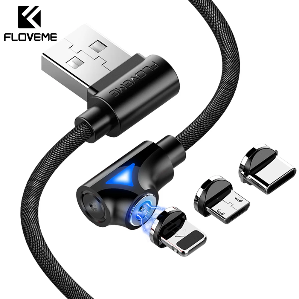 Магнитный кабель FLOVEME USB с подсветкой для iPhone XR X зарядное устройство Micro зарядный