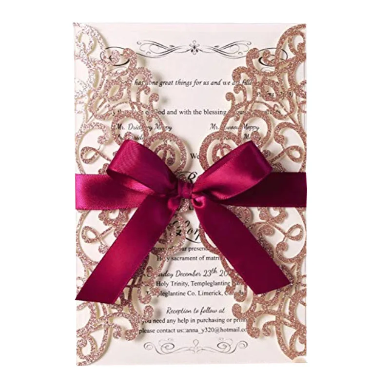 OLOEY Flash European Laser Cutting Invitation Holiday Greeting Card Christmas Card Wedding Invitati - 33017681854