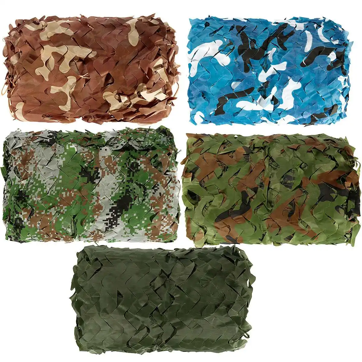 

5x3m 5 color Outdoor Military Camouflage Net Camo for Hunting Covering Camping Woodlands Leaves Hide Sun Shelter Car-cover